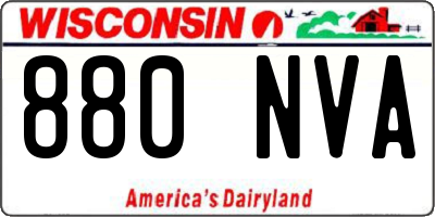 WI license plate 880NVA