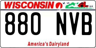 WI license plate 880NVB