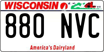 WI license plate 880NVC