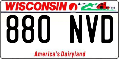 WI license plate 880NVD