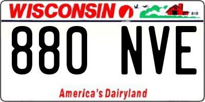 WI license plate 880NVE