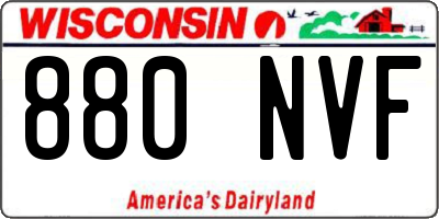 WI license plate 880NVF