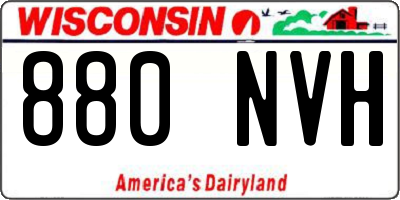 WI license plate 880NVH