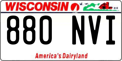 WI license plate 880NVI