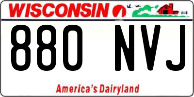 WI license plate 880NVJ