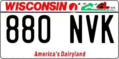 WI license plate 880NVK