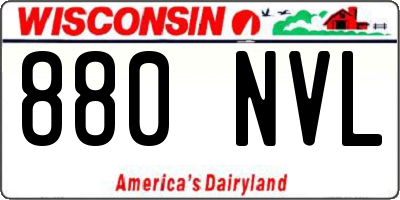 WI license plate 880NVL