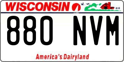 WI license plate 880NVM