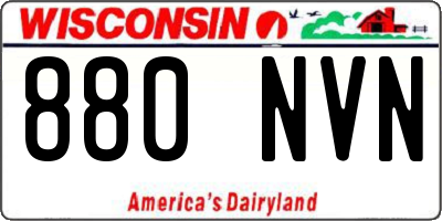 WI license plate 880NVN