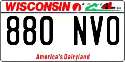 WI license plate 880NVO