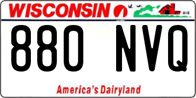 WI license plate 880NVQ