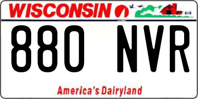 WI license plate 880NVR