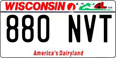 WI license plate 880NVT