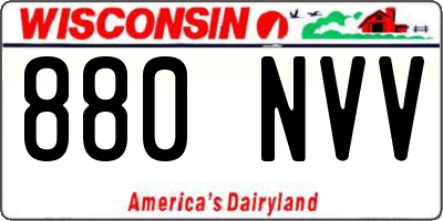 WI license plate 880NVV
