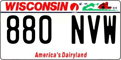 WI license plate 880NVW