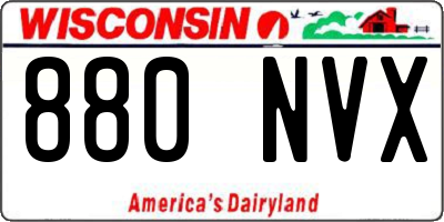 WI license plate 880NVX