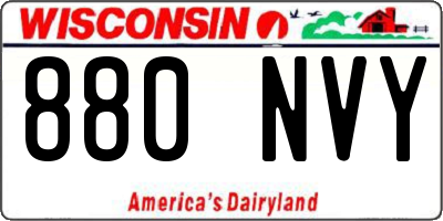 WI license plate 880NVY