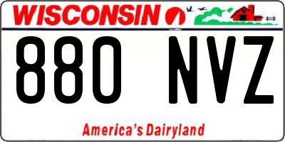 WI license plate 880NVZ