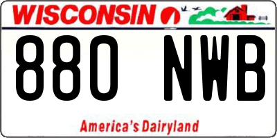 WI license plate 880NWB