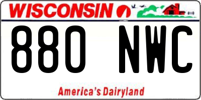 WI license plate 880NWC