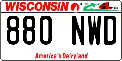 WI license plate 880NWD