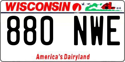 WI license plate 880NWE
