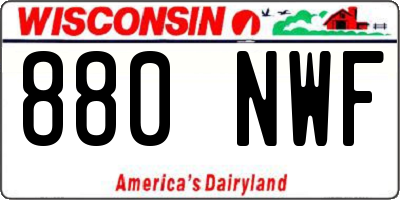 WI license plate 880NWF
