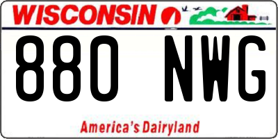 WI license plate 880NWG