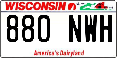 WI license plate 880NWH