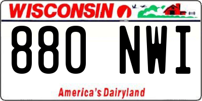 WI license plate 880NWI