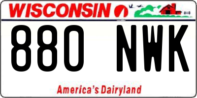 WI license plate 880NWK
