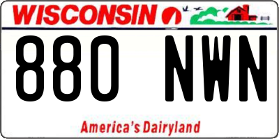 WI license plate 880NWN