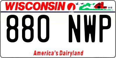 WI license plate 880NWP