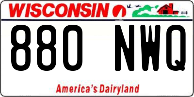 WI license plate 880NWQ