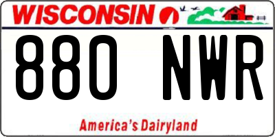 WI license plate 880NWR
