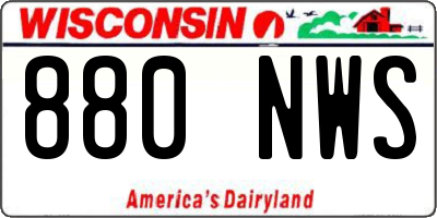 WI license plate 880NWS