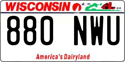 WI license plate 880NWU