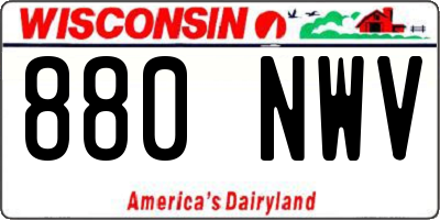 WI license plate 880NWV