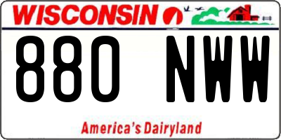 WI license plate 880NWW