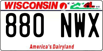 WI license plate 880NWX