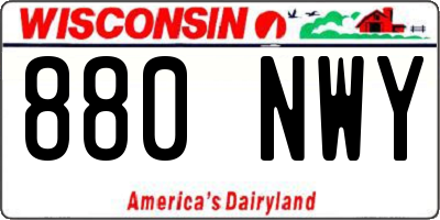 WI license plate 880NWY