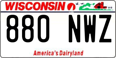 WI license plate 880NWZ