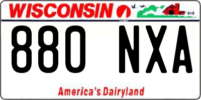WI license plate 880NXA