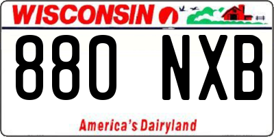 WI license plate 880NXB