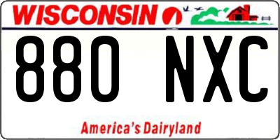 WI license plate 880NXC