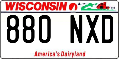 WI license plate 880NXD