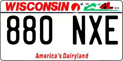 WI license plate 880NXE