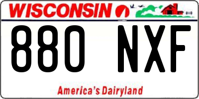 WI license plate 880NXF