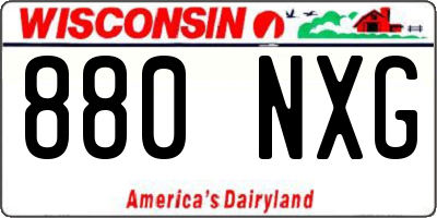 WI license plate 880NXG