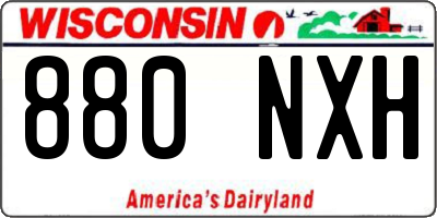 WI license plate 880NXH